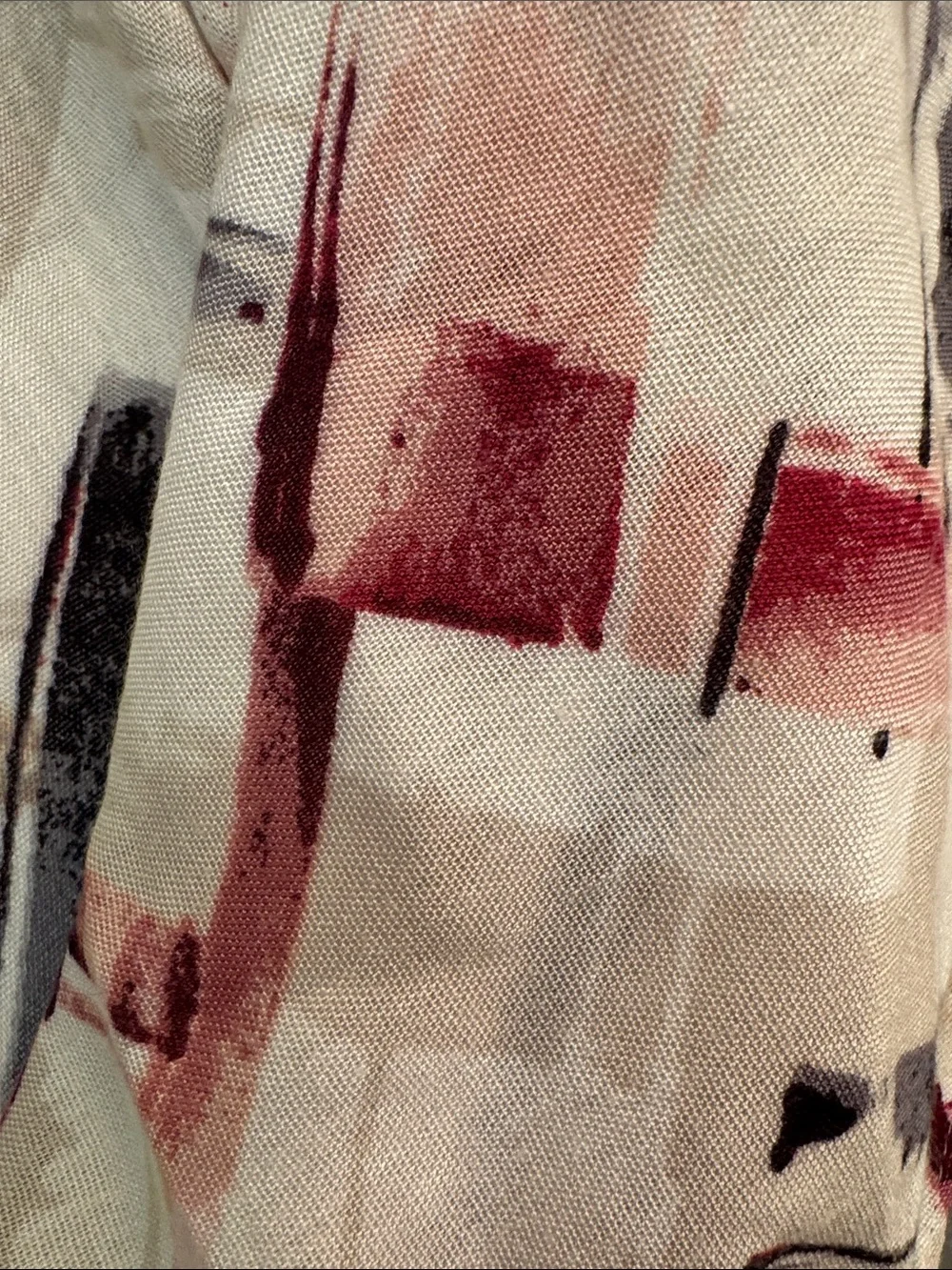 Abstract Pattern Cream and Burgundy Decorative scarf - Brand: